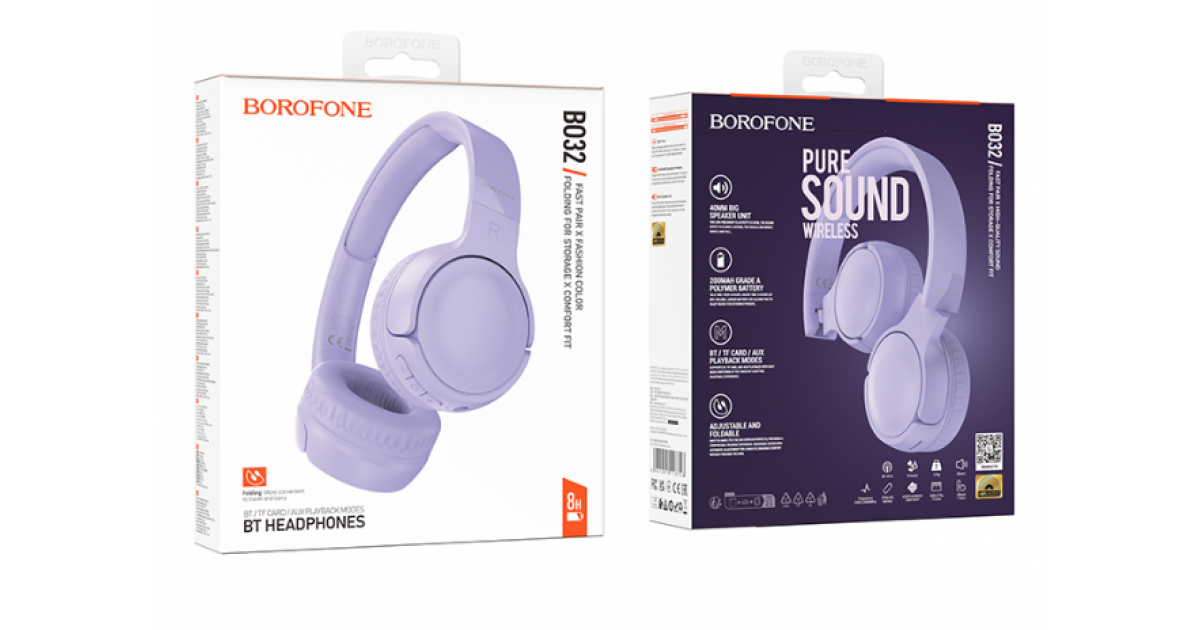 Наушники BOROFONE BO32 Show BT headphones purple оптом на прямую от ...