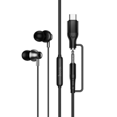 Наушники HOCO M119A Mia 2-in-1 3.5/Type-c universal digital earphones with microphone - Black