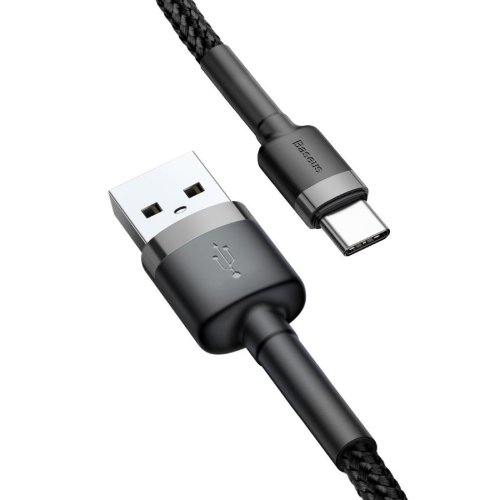 Кабель Baseus cafule Cable USB For Type-C 3A 1M (CATKLF-BG1) - Gray+Black