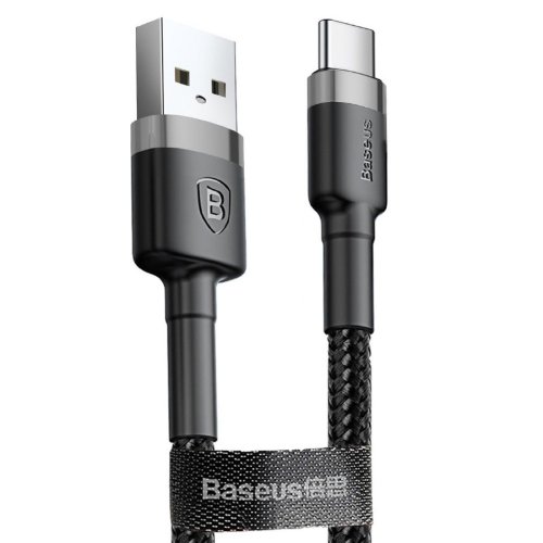 Кабель Baseus cafule Cable USB For Type-C 3A 1M (CATKLF-BG1) - Gray+Black