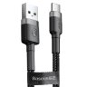 Кабель Baseus cafule Cable USB For Type-C 3A 1M (CATKLF-BG1) - Gray+Black