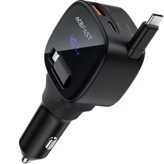 Автомобильное зарядное устройство ACEFAST B17 95W car charger with telescopic cable - Black