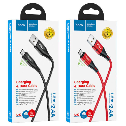 Кабель hoco U93 Shadow charging data cable for Micro - Black
