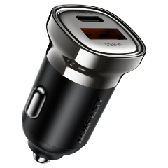 Автомобильное зарядное устройство ACEFAST B19 PD30W (USB-C+USB-A) car charger - Metal gray