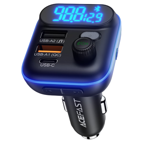 Автомобильное зарядное устройство ACEFAST B25 36W car charger with audio player - Black