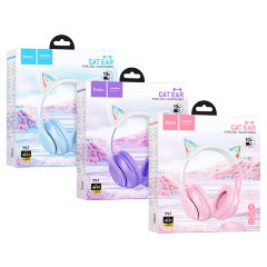 Наушники HOCO W42 cat ears BT headphones - Cherry Blossom