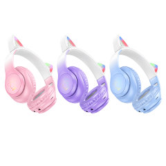 Наушники HOCO W42 cat ears BT headphones - Cherry Blossom