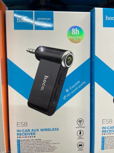 Автомобильный Bluetooth-приемник hoco E58 Magic music car AUX BT receiver - Black