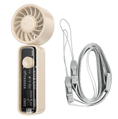 Портативный вентилятор HOCO HX602 transparent foldable fan - Apricot