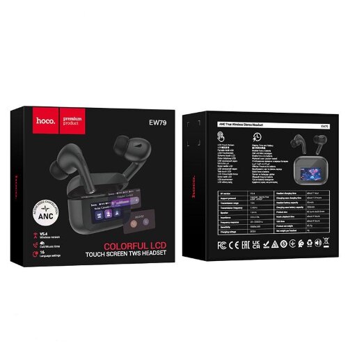 Беспроводные Наушники HOCO EW79 Bright true wireless ANC touch screen BT headset Black