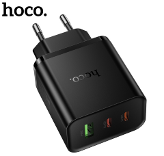 Зарядное устройство HOCO N75 Grande 66W(2C1A) Charger(EU) - Black