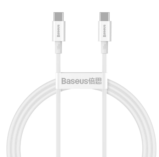 Кабель Baseus Graphene Series fast charging Data cable USB-C to USB-C100W 1m Moon White