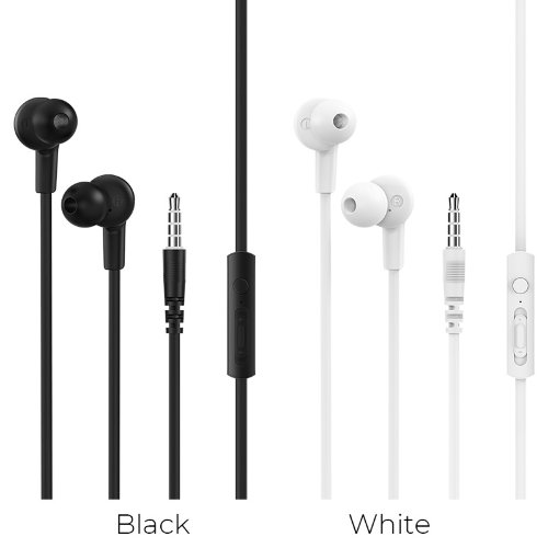 Наушники Borofone BM37 Noble sound wire control earphones with mic - Black