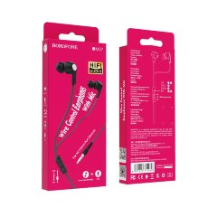 Наушники Borofone BM37 Noble sound wire control earphones with mic - Black