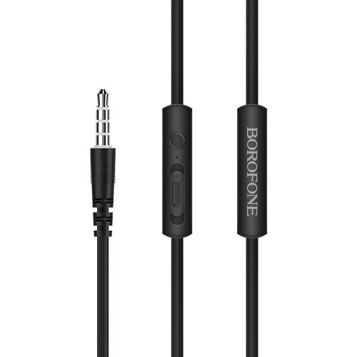Наушники Borofone BM37 Noble sound wire control earphones with mic - Black