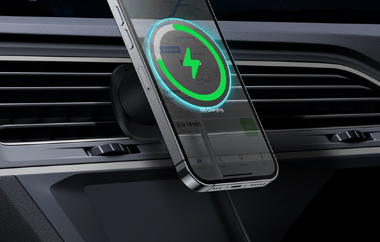 Автодержатель с беспроводной зарядкой Baseus CW01 Magnetic Wireless Charging Car Mount Air Vent Version 15W (C40141001111-00) - Черный