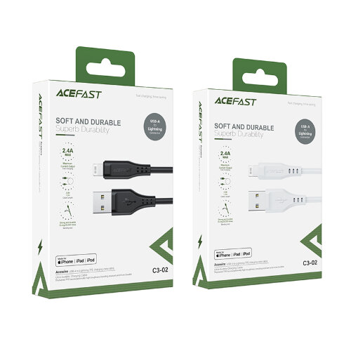 Кабель Acefast C3-02 Lightning TPE charging data cable - White