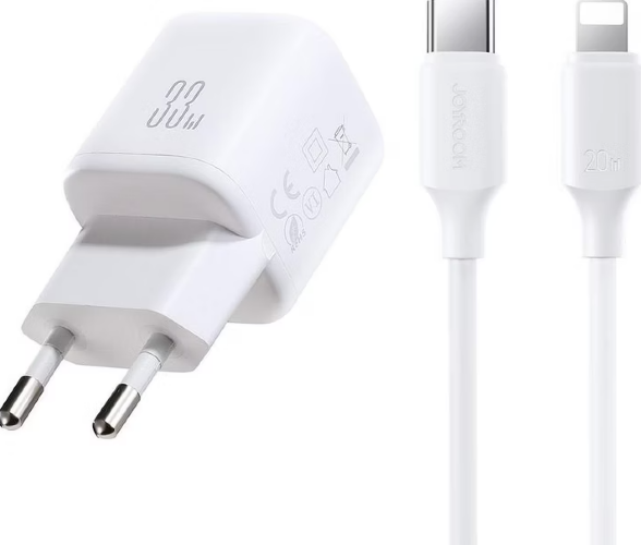 Сетевое зарядное устройство JoyRoom JR-TG7 33W Dual-Port Charger EU)+A9 C to L 30W 1m-White