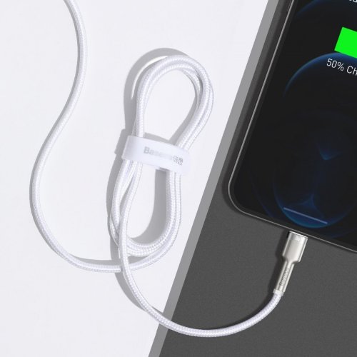 Кабель Baseus Cafule Series Metal Data Cable Type-C to iP PD 20W 1m (CATLJK-A02) - White