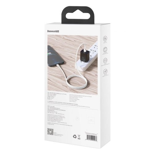 Кабель Baseus Cafule Series Metal Data Cable Type-C to iP PD 20W 1m (CATLJK-A02) - White