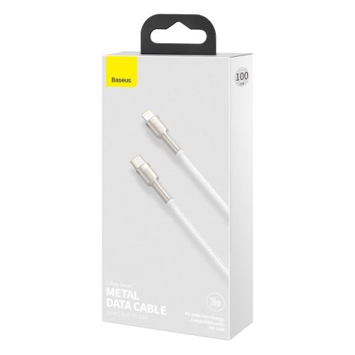 Кабель Baseus Cafule Series Metal Data Cable Type-C to iP PD 20W 1m (CATLJK-A02) - White