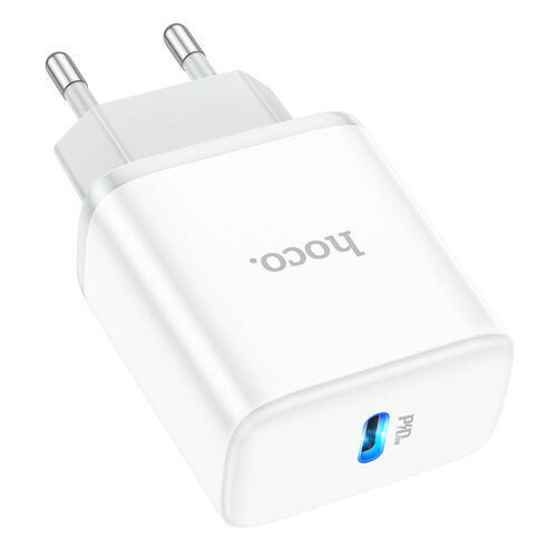 Зарядный конвертер Hoco C104A stage single port PD20W charger (EU) - White