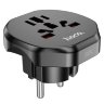 Сетевой адаптер Hoco AC6 Unimpeded universal conversion plug (EU) - Черный