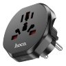 Сетевой адаптер Hoco AC6 Unimpeded universal conversion plug (EU) - Черный