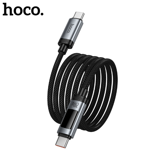 Кабель HOCO U148 Lord 240W digital display charging data cable Type-C to Type-C Black