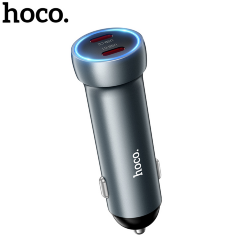 Автомобильная Зарядка HOCO Z54B Prosperous PD60W(2C) car charger Metal grey