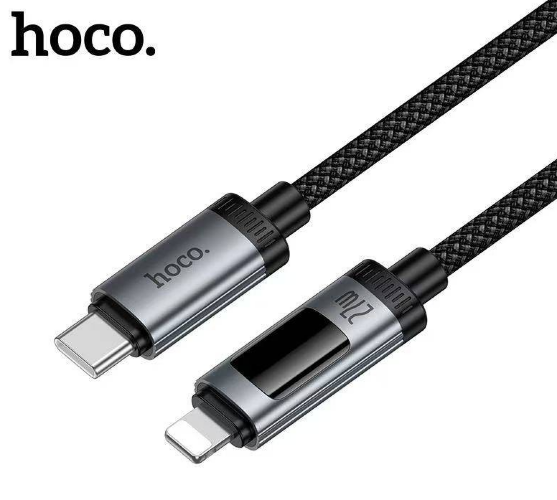 Кабель HOCO U148 Lord PD27W digital display charging data cable IP Black