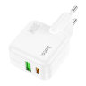 Зарядный конвертер HOCO C111A lucky dual port PD30W+QC3.0 charger (EU) - White