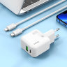 Зарядный конвертер HOCO C111A lucky dual port PD30W+QC3.0 charger (EU) - White