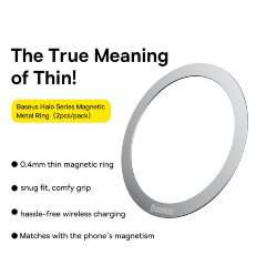 Магнитное кольцо Baseus Halo Series Magnetic Metal Ring 2pcs/pack - Silver (PCCH000012)