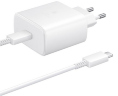 Сетевое зарядное устройство Samsung Adapter 45W + Кабель USB-C to USB-C TA845 - White