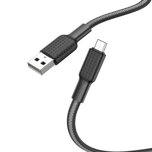 Кабель hoco X69 Jaeger charging data cable for Micro - Черно/Белый