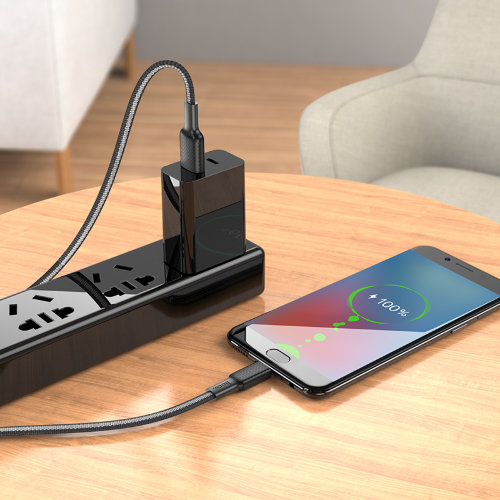 Кабель hoco X69 Jaeger charging data cable for Micro - Черно/Белый