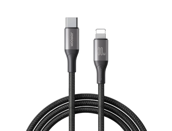 Кабель JoyRoom S-A28 Flash Series 30W Fast Charging Data Cable (Type-C to Lightning) 1m-Black