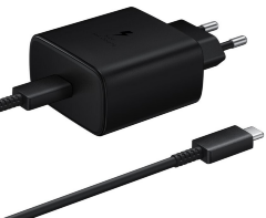 Сетевое зарядное устройство Samsung Adapter 45W + Кабель USB-C to USB-C TA845 - Black