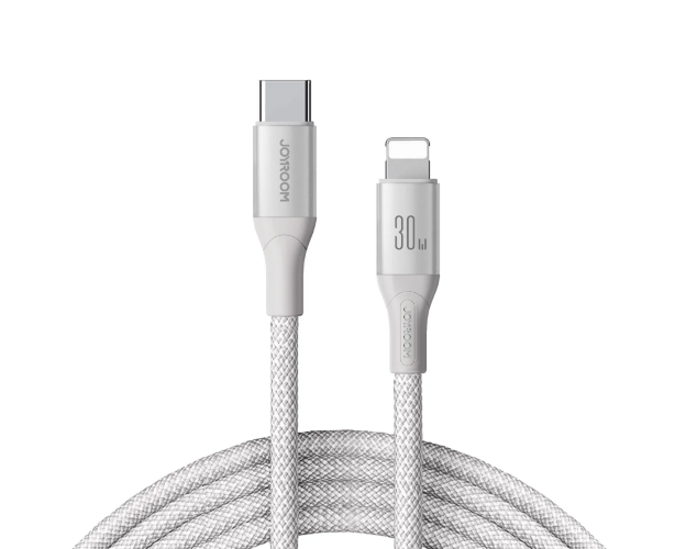 Кабель JoyRoom S-A28 Flash Series 30W Fast Charging Data Cable (Type-C to Lightning) 2m-White