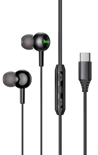 Беспроводные наушники HOCO M120 Gratified wire control digital earphones with microphone Type-c - Black