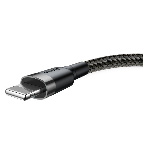 Кабель Baseus cafule Cable USB For lightning 2.4A 0.5M (CALKLF-AG1) - Gray+Black
