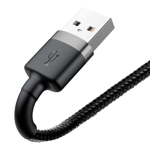 Кабель Baseus cafule Cable USB For lightning 2.4A 0.5M (CALKLF-AG1) - Gray+Black