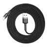 Кабель Baseus cafule Cable USB For lightning 2.4A 0.5M (CALKLF-AG1) - Gray+Black