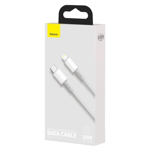 Кабель Baseus High Density Braided Fast Charging Data Cable Type-C to iP PD 20W 1m (CATLGD-02) - White