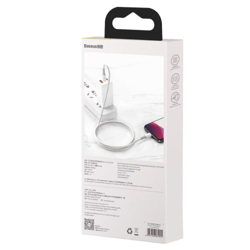 Кабель Baseus High Density Braided Fast Charging Data Cable Type-C to iP PD 20W 1m (CATLGD-02) - White