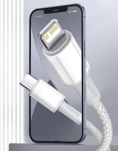 Кабель Baseus High Density Braided Fast Charging Data Cable Type-C to iP PD 20W 1m (CATLGD-02) - White