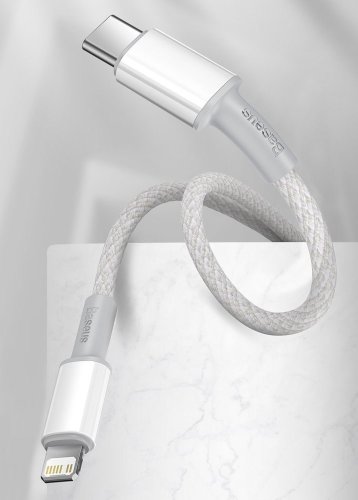 Кабель Baseus High Density Braided Fast Charging Data Cable Type-C to iP PD 20W 1m (CATLGD-02) - White