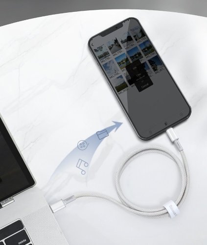 Кабель Baseus High Density Braided Fast Charging Data Cable Type-C to iP PD 20W 1m (CATLGD-02) - White