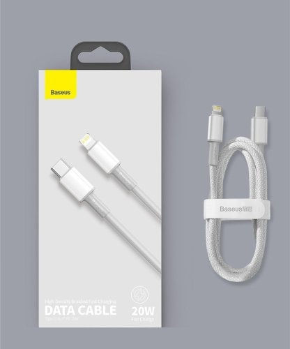 Кабель Baseus High Density Braided Fast Charging Data Cable Type-C to iP PD 20W 1m (CATLGD-02) - White